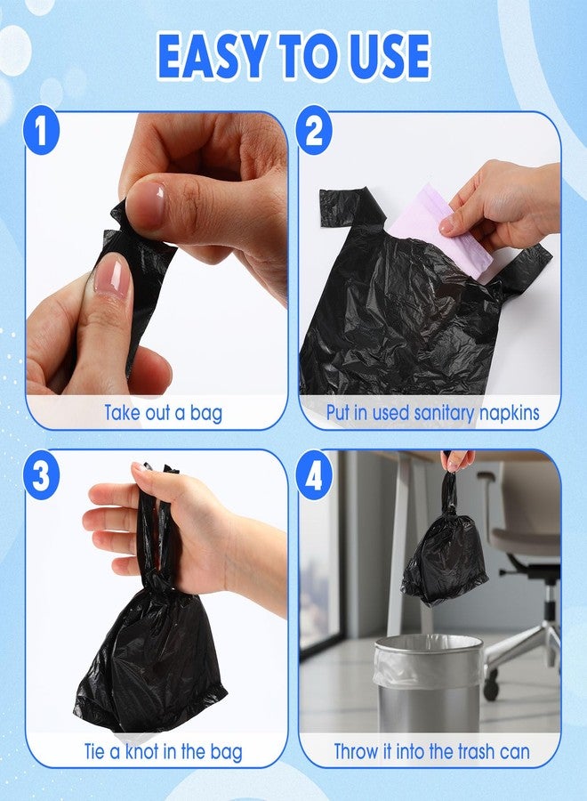 Lerheedi 2000 Pcs Black Sanitary Napkin Disposal Bags with Handles, Sanitary Disposal Bag 10.2 x 7.1inch, Black Trash Bags Women Personal Waste Bag for Tampons, Pads, Liners - Image 4
